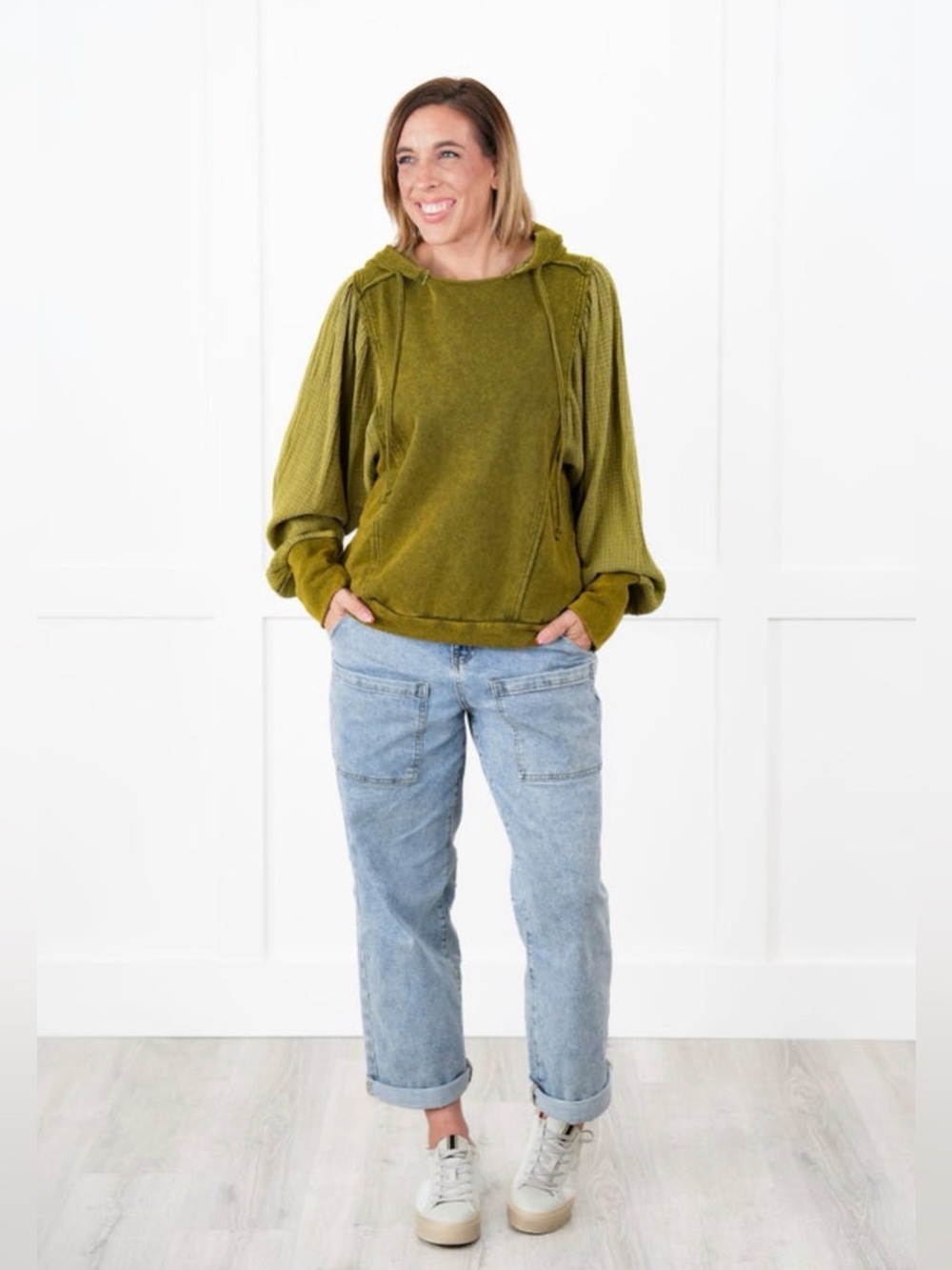 Heyson Mineral Wash Olive Green Hoodie